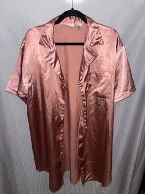 Vintage Sweet Nothings Satin Pajama Shirt Size L